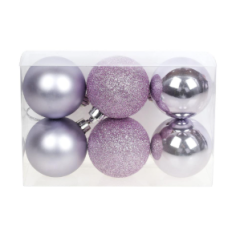 Кульки новорічні 147-251 6шт/уп Фіолетові