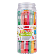 Набір ручок масляних 1Вересня Різнобарвних 1441 синє чорнило 0.6 мм 30 шт (411832)