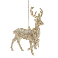 Новорічна підвіска Олень золотий 788-514 12 см