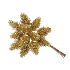  Декоративні міні-шишки 12шт в пучку, 12см, колір - (срібло, золото) bonadi 839-235/234/233