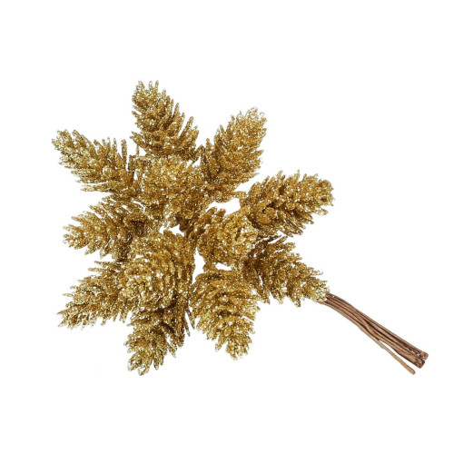 Декоративні міні-шишки 12шт в пучку, 12см, колір - (срібло, золото) bonadi 839-235/234/233