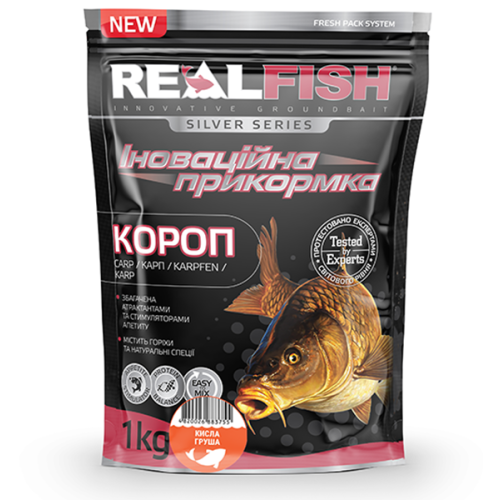 Прикормка для риб REALFISH Короп Кисла груша 1КГ
