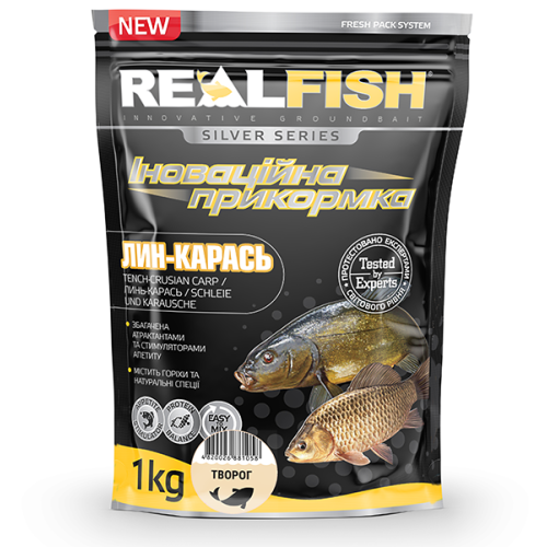 Прикормка для риб REALFISH Линь Карась Сир 1КГ