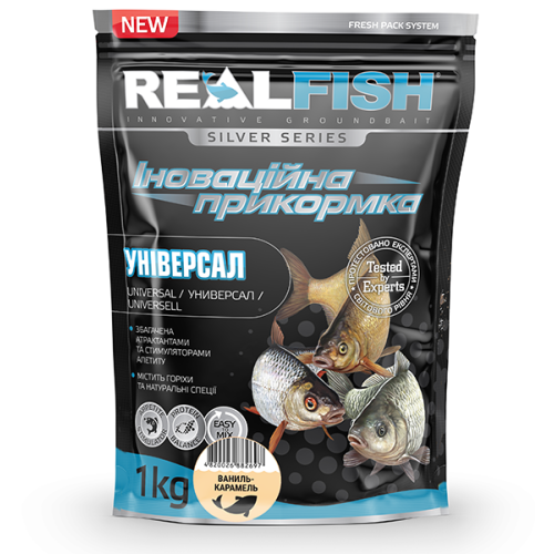 Прикормка для риб REALFISH Універсал Ваніль-карамель 1КГ