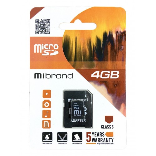 Флешка Micro 4GВ Mibrand з адаптором 110101