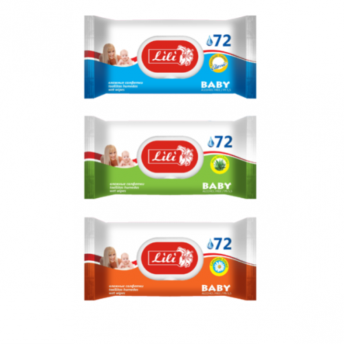 Серветка волога 72шт Lili Дитячі з клапаном