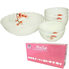 Набір салатників склокераміка "Айва оранж" (6+1шт)  30056-16003