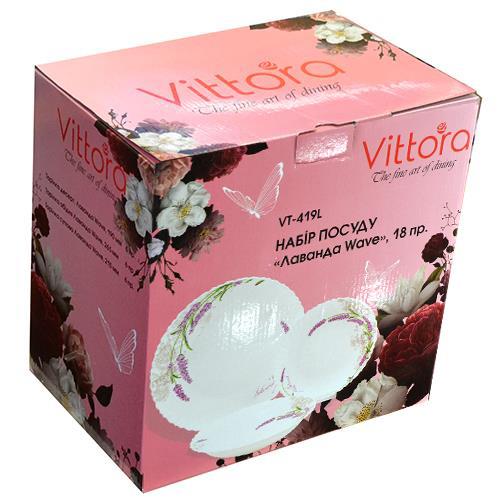 Набір посуду WAVE 18 предметів ЛАВАНДА Vittora 419L