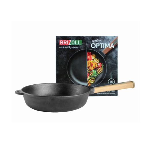 Чавунна сковорода зі знімною ручкою Optimа 240 х 60 мм BRIZOLL без кришки (02460-P)