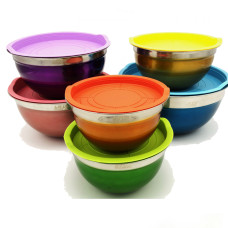 Набір 6шт салатниць Кольорових 18/20/22/24/26/28см А-Плюс 9032