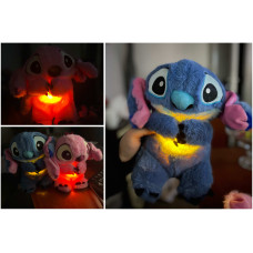 Іграшка м'яка STITCH (Стіч) дихає, світиться + музика