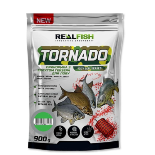 Прикормка для риб REALFISH Торнадо Універсал (Конопля) 0,9КГ /10/