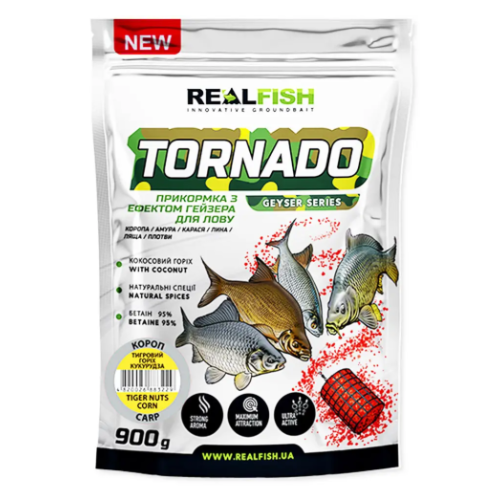 Прикормка для риб REALFISH Торнадо Короп (Кукурудза-Тигровий горіх) 0,9КГ /10/
