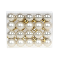 Набір ялинкових куль 147-330, 3 см, шампань, 20 шт (перламутр + матовий)