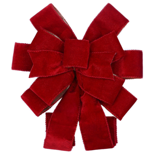 Декоративний бархатний бант 28×79 см, червоний — святковий аксесуар Bona Di