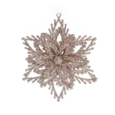 Новорічна ялинкова іграшка “Сніжинка” 788-524, пластик, біла (8 см)