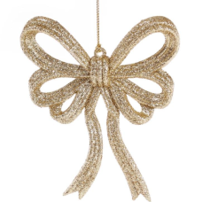 Ялинкова прикраса 788-510 — Бант 13×11 см, колір шампань
