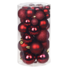 Новорічні ялинкові кульки 47-109, набір 40 шт, пластик, мікс декорів