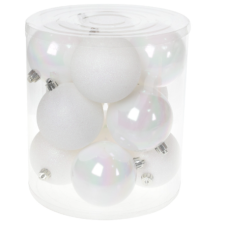 Новорічні ялинкові кульки 147-138, набір 12 шт, пластик, мікс декорів