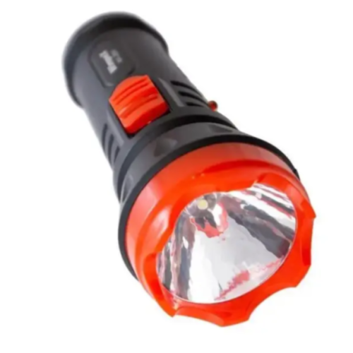 Ручний акумуляторний ліхтар Wimpex WX-2890 з LED, захистом та зарядкою від мережі, чорний/червоний