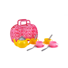 Ігровий набір посуду 1608 — кошичок із набором дитячого посуду