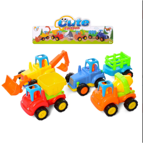 Набір машинок будтехніки 345-6A — інерційні моделі, 4 шт